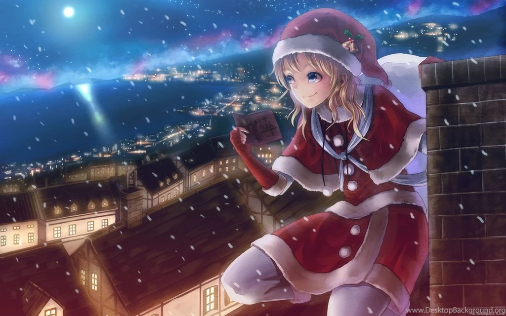 Cute Anime Girl Christmas Wallpapers HD