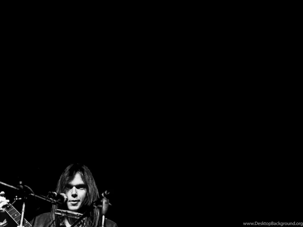 Grayscale Neil Young Black Backgrounds