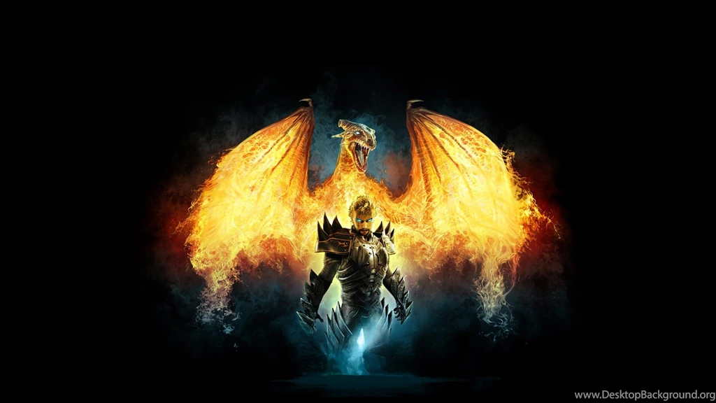 Video Games Wings Dragons Fire Divinity Black