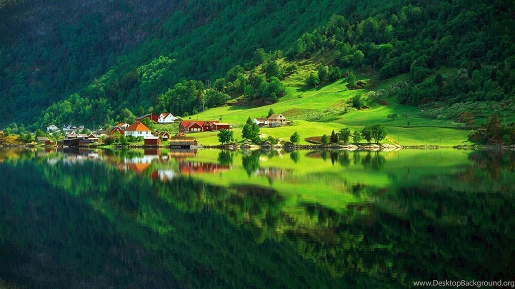 Nordic Town By The Lake Wallpapers