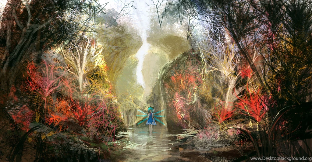 Cirno Landscape Lm7 (op center) Scenic Touhou Wings Wallpapers ...