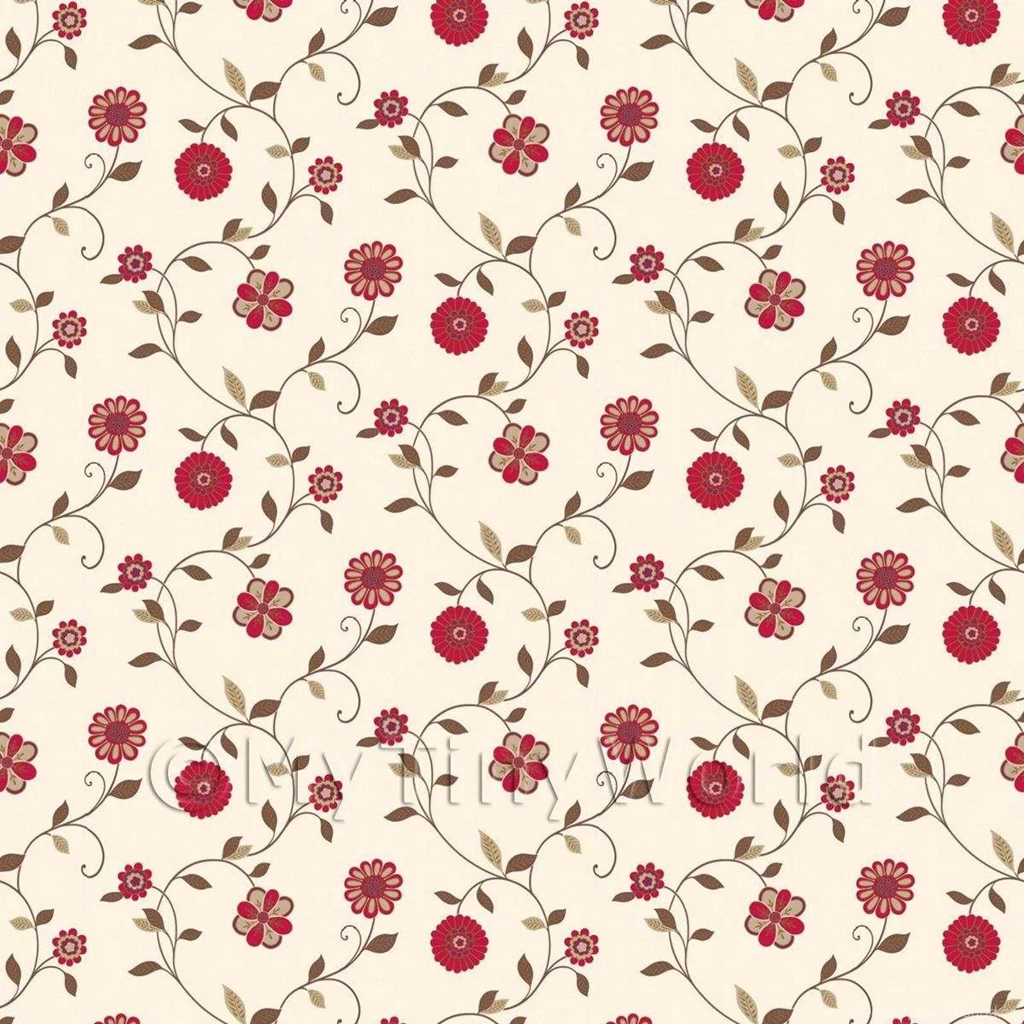 Dolls House Miniature Wallpapers Dolls House Miniature Mixed Red ...
