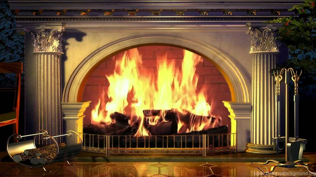 Virtual Fireplace Yule Log Free Backgrounds Video 1080p HD Stock ...
