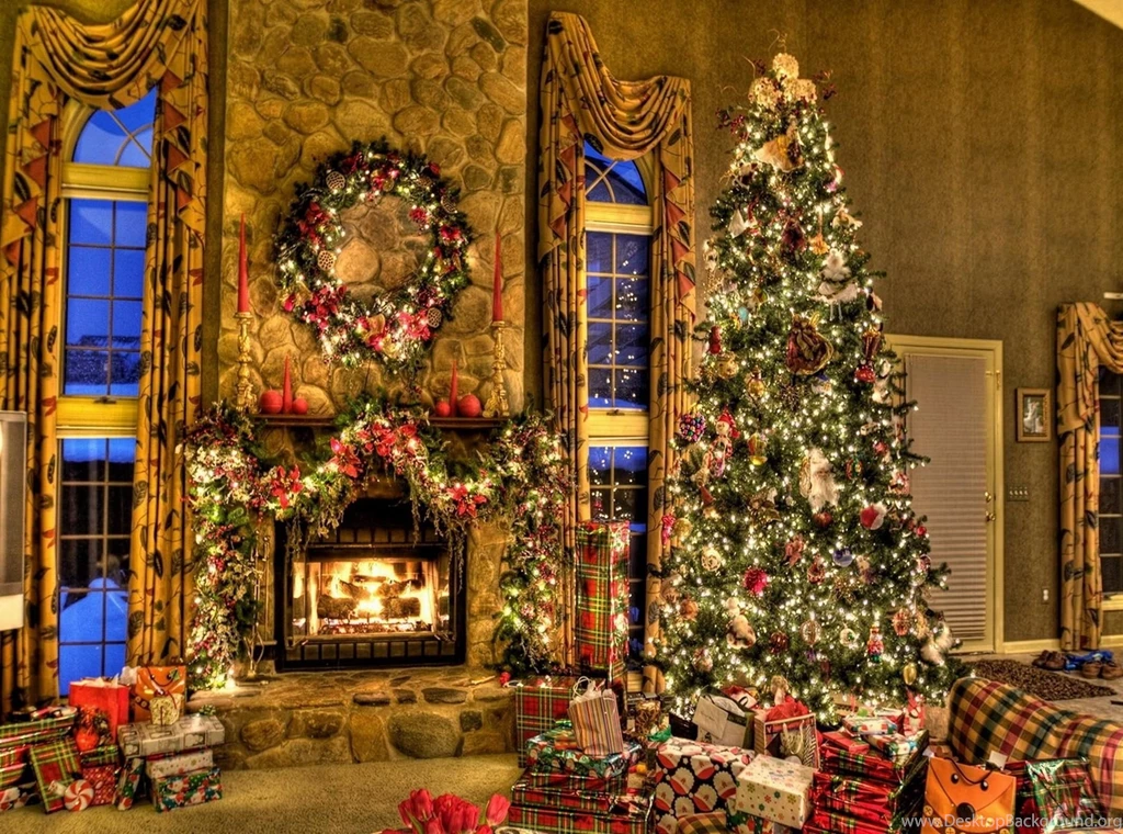 Christmas Fireplace Wallpapers Hd
