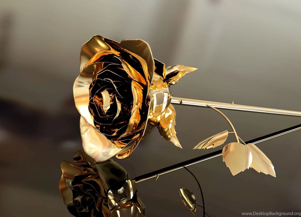 Style Vehicles Flower Flower Rose Gold Leaf Leaf Reflection ...