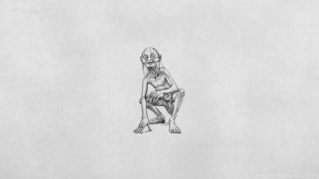 1366x768 Gollum Sketch Desktop PC And Mac Wallpapers