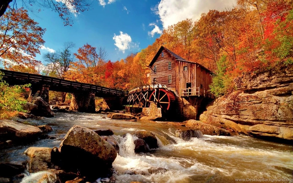Autumn Forest Watermill Windows 8 Wallpapers Wallpapers X