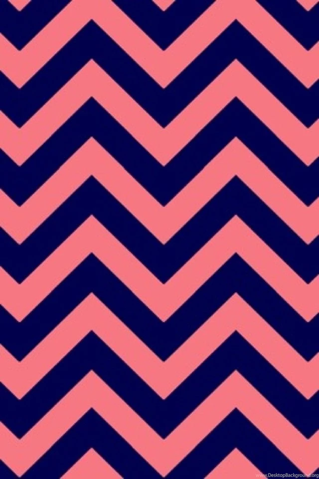 Orange Pinkish Dark Blue Chevron Wallpapers