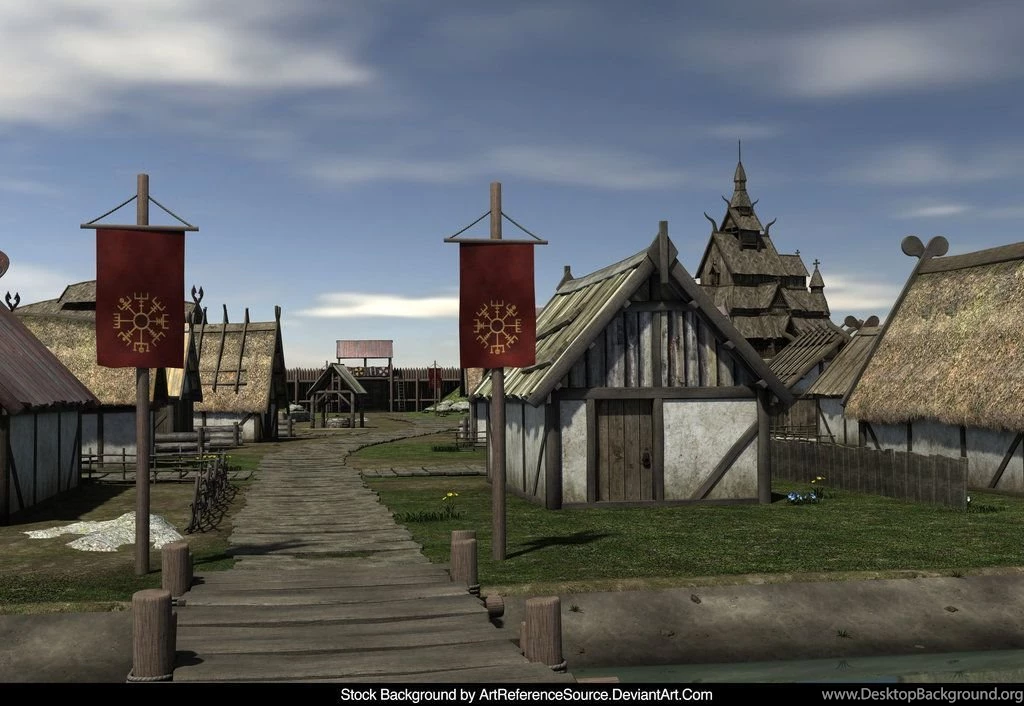 Free Stock Background: Viking Village By ArtReferenceSource On ...