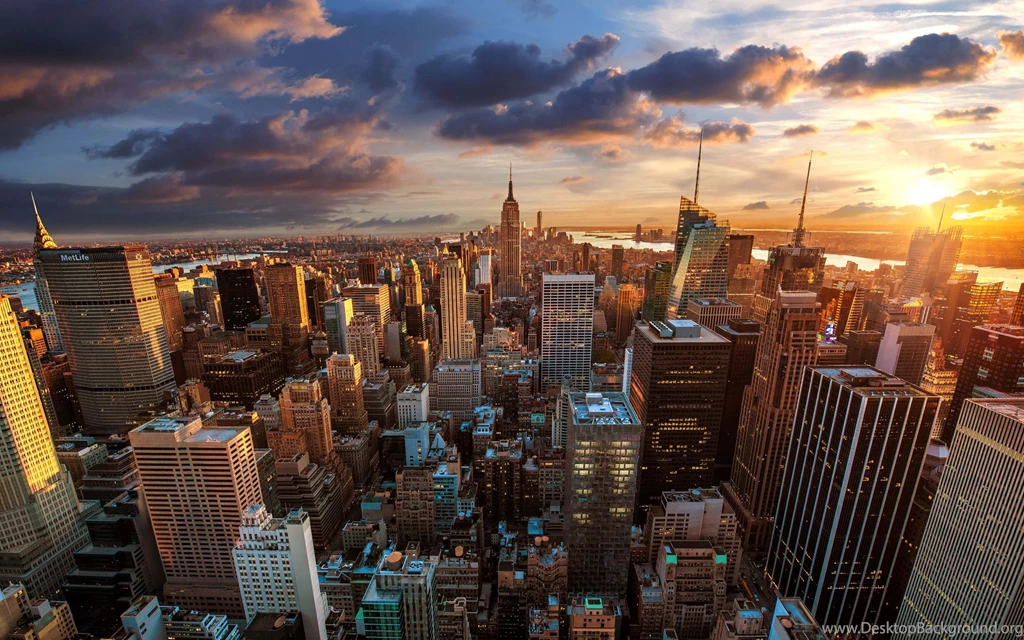 Download New York City Skyline At Sunset HD Wallpapers For 2880 X ...