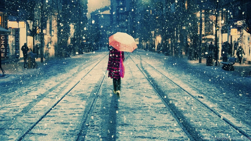 Girl Walking In Snow Wallpapers 152043
