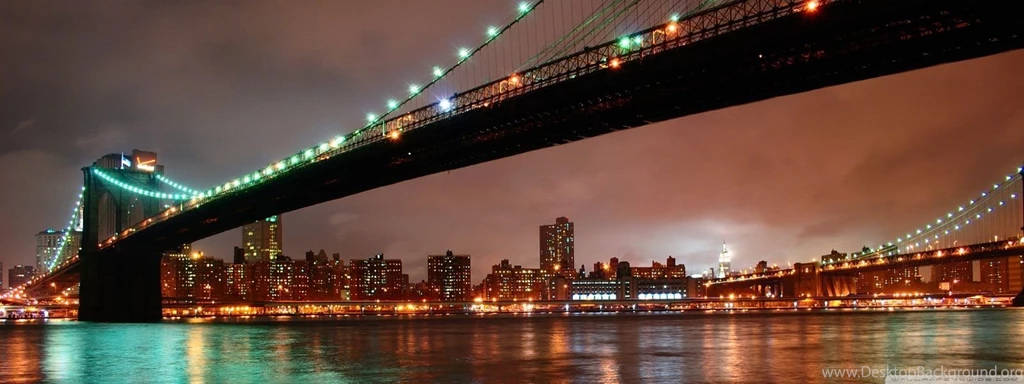 Brooklyn Bridge, New York At Night HD Desktop Wallpapers : High ...
