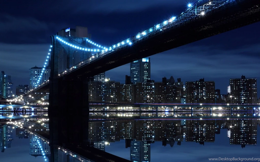 Night Bridges Brooklyn Bridge New York City Intel Rivers Cities ...