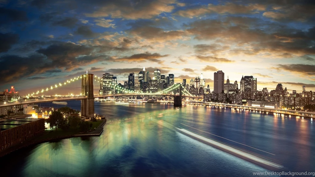Download Wallpapers 2560x1440 New York, Brooklyn, Bridge, Night ...