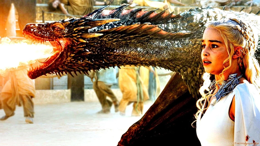 Daenerys Targaryen And Drogon Dragon In Game Of Thrones Wallpapers ...