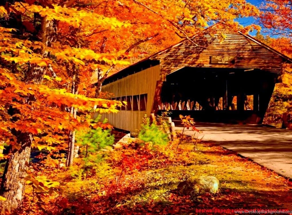 Fall Desktop Wallpapers Covered Bridge