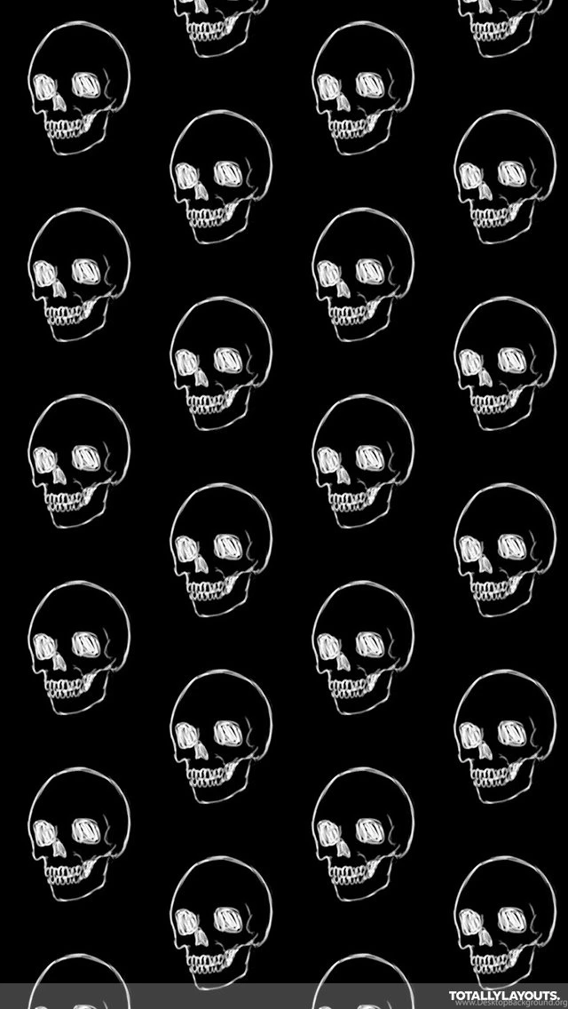White Line On Black Skulls Whatsapp Wallpapers Skull Whatsapp ...
