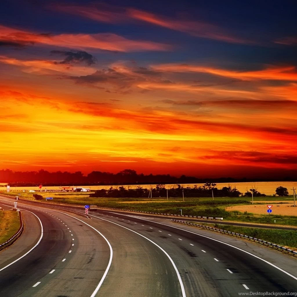 The Way To Sunset iPad Wallpapers Download
