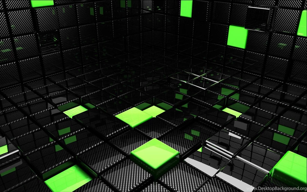 Cube Square Green Black Space