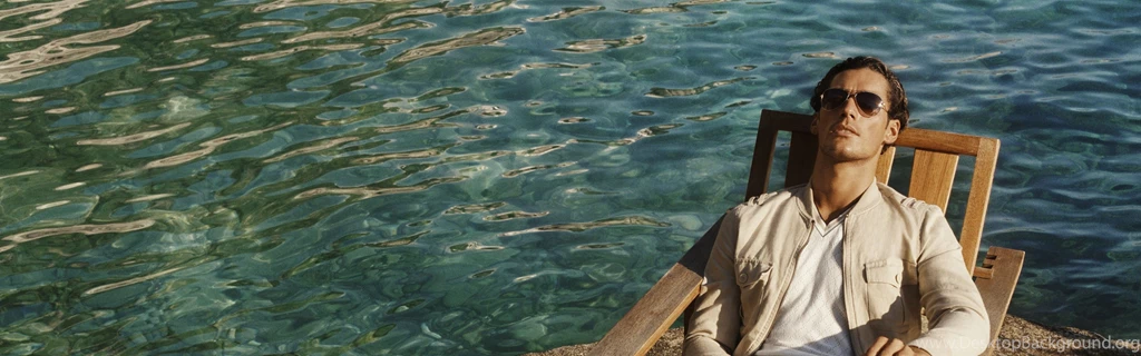 Download Wallpapers 3840x1200 David Gandy, Water, Chair, Bag, Steps ...