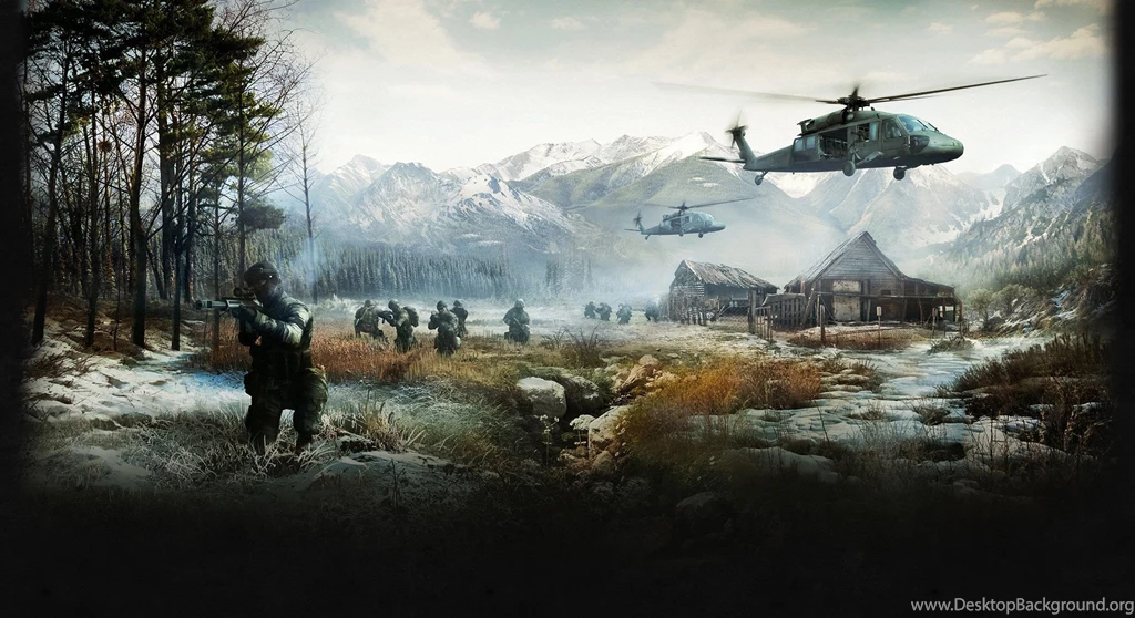 Battlefield Field Helicopter Soldiers Military Art Wallpapers Scene ...