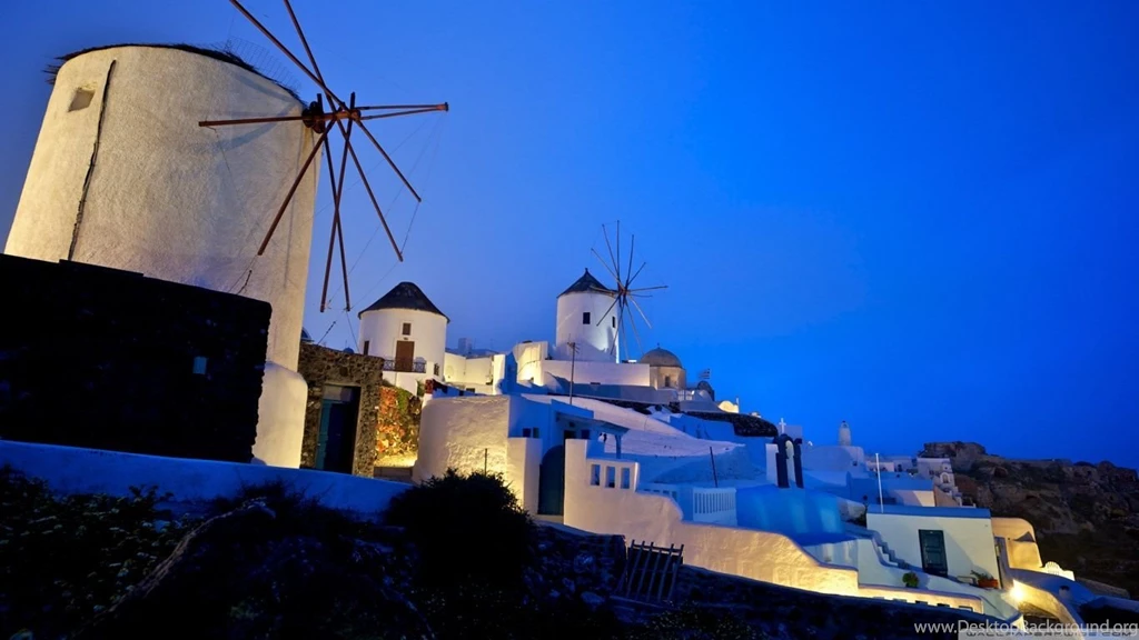 Greece Windmills HD Desktop Wallpapers : High Definition ...