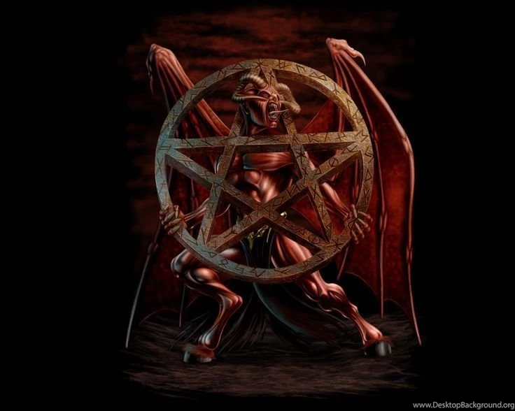 Devil Holding Pentagram Symbol Wallpapers From Evil Wallpapers ...