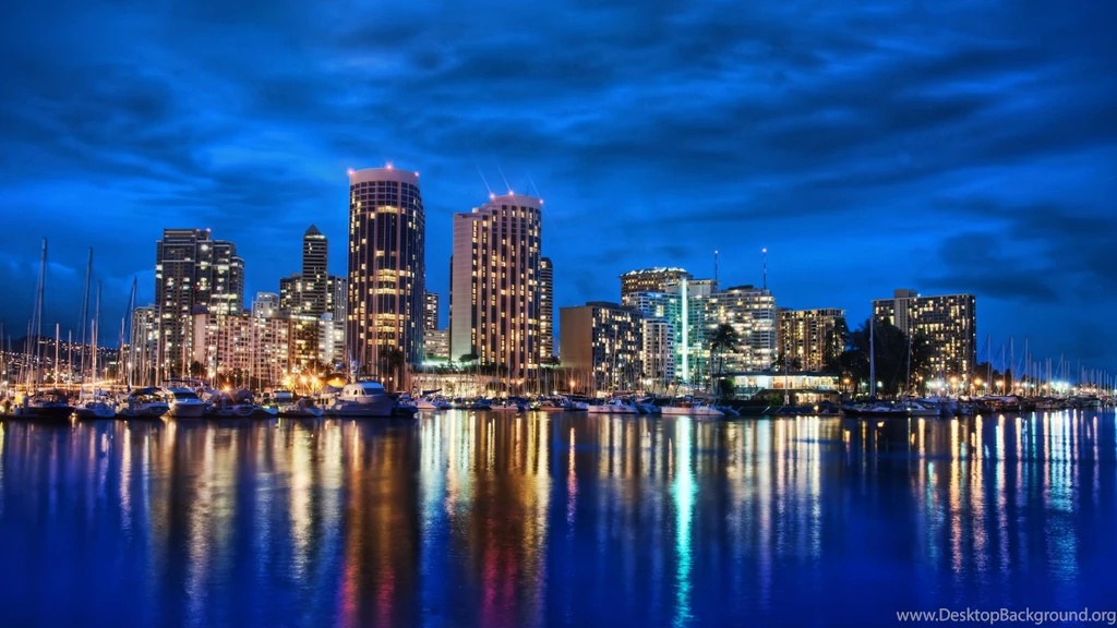 Waikiki At Night Widescreen Wallpapers