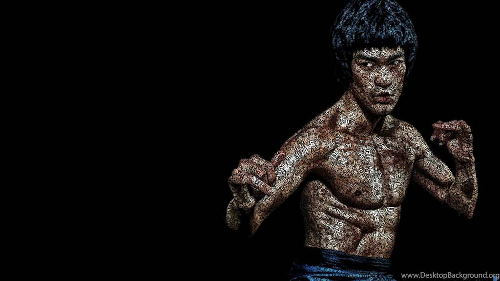 Download Bruce Lee Typographic Art Portrait HD Wallpapers For 4K ...