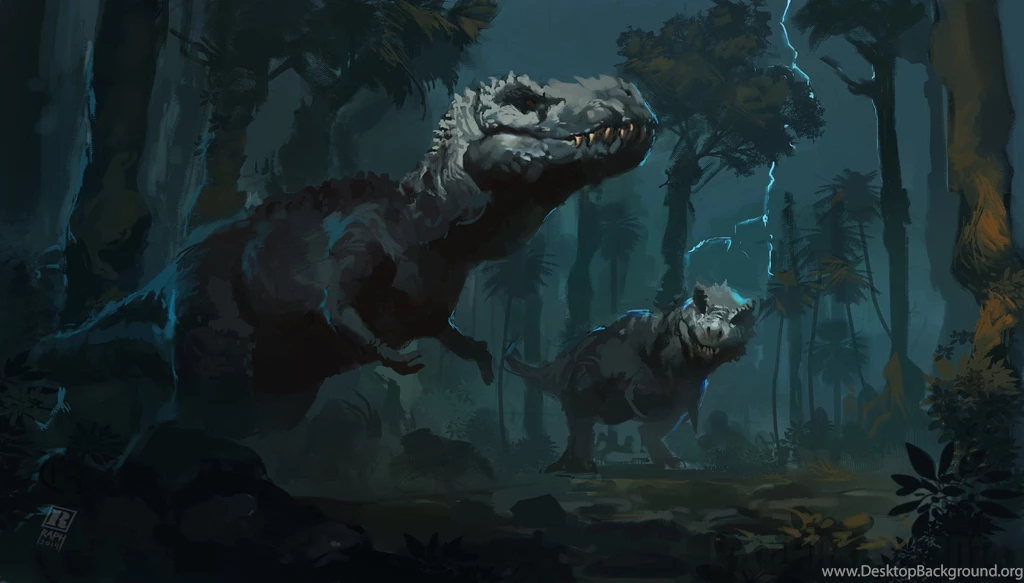 Ancient Animals Dinosaur Tyrannosaurus Animals Painting Art ...