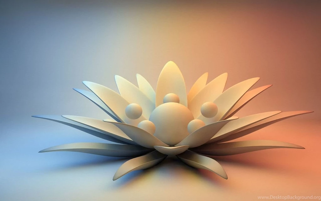 Beautiful White Lotus With Floating White Balls Wallpapers 26606
