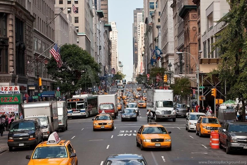 Empty New York City Street Wallpaper.