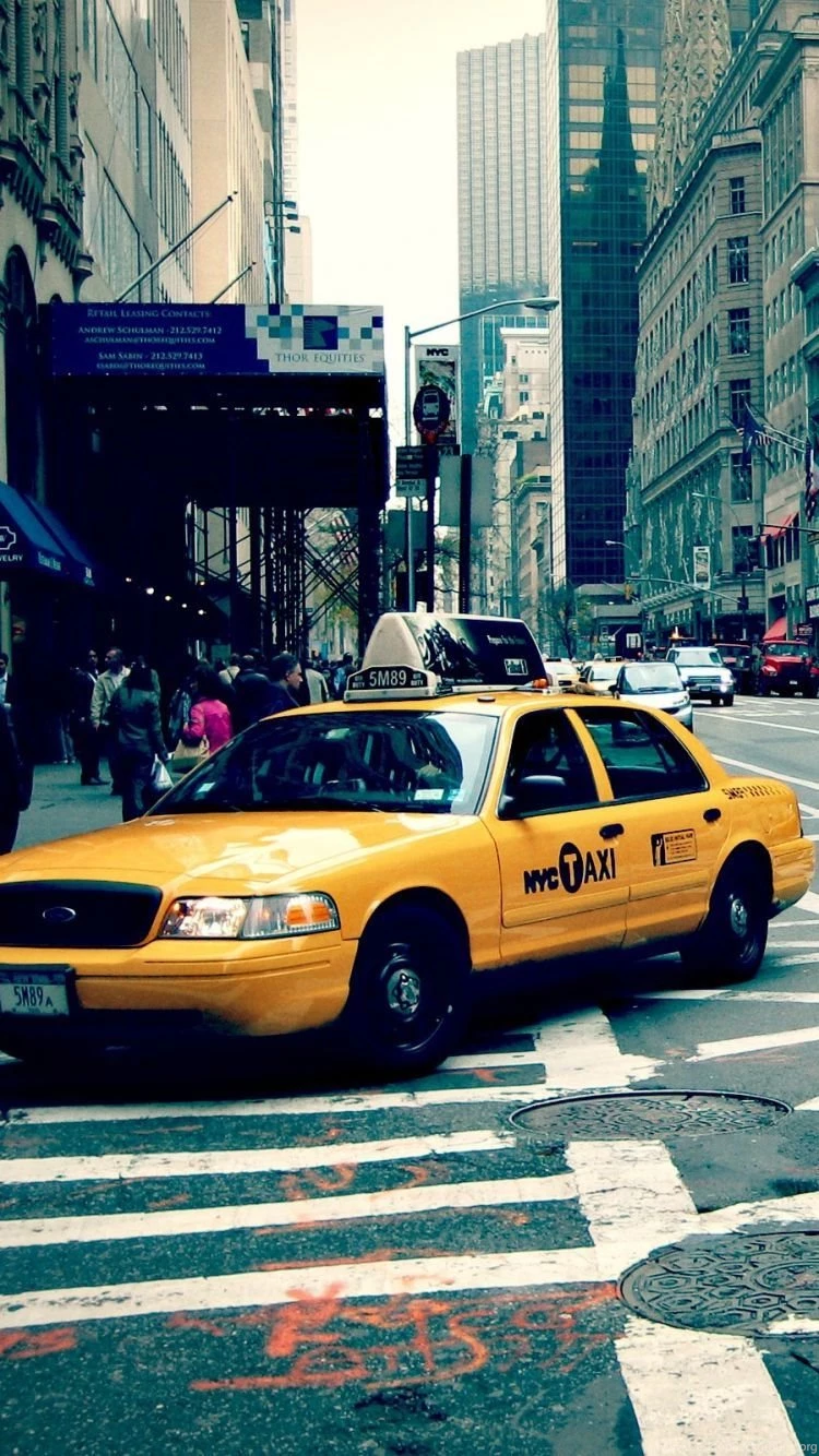 Download Wallpapers 750x1334 New York, City, Street, Taxi iPhone 6 ...