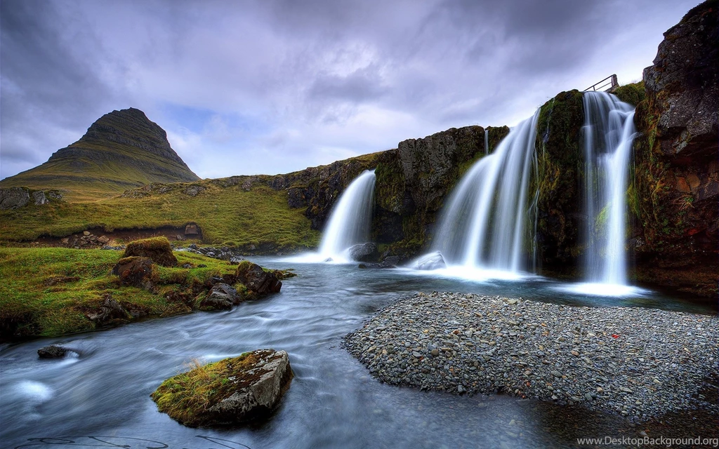 Kirkjufell Mountain And Waterfall, Iceland Wallpapers   1215425