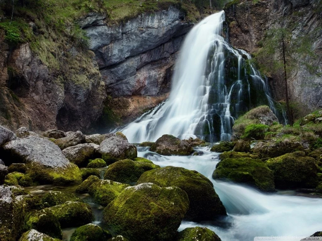 Mountain Waterfall Long Exposure HD Desktop Wallpapers : High ...