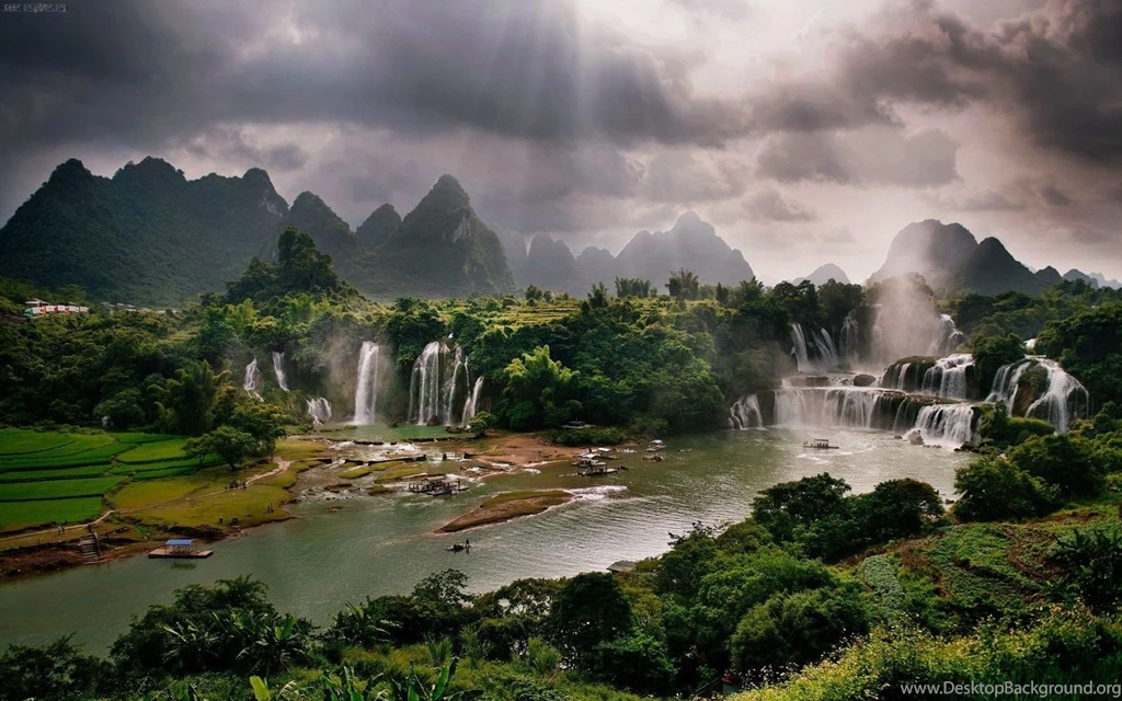 Mountains Waterfalls People Nature Clouds Wallpapers