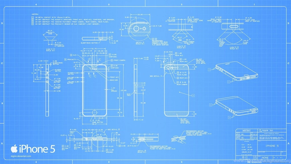 Download 2560x1440 Apple iPhone 5 Blueprint Wallpapers