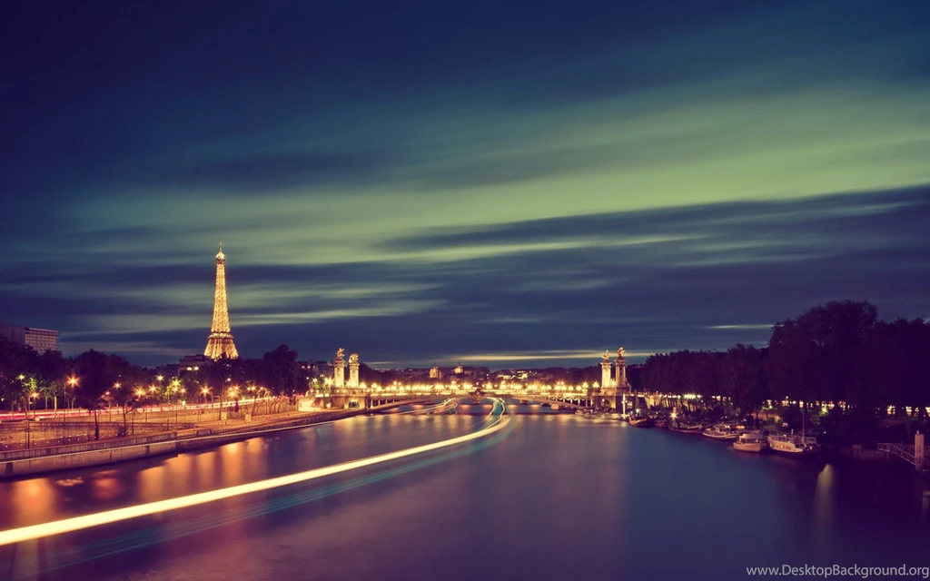 Download Wallpapers 3840x2400 France, Eiffel Tower, River, Night ...