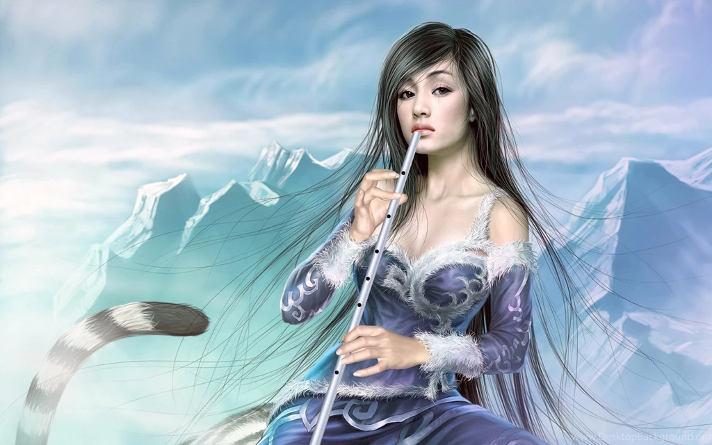 Girl With A Musical Instrument Wallpapers And Images Wallpapers ...