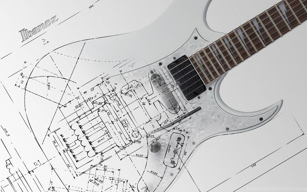 Wallpapers Electric Guitar Music Ibanez White Blueprint Fretboard ...