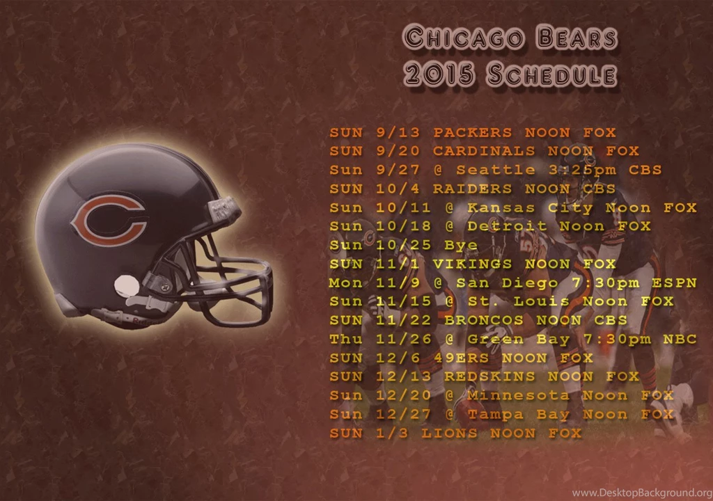 Chicago Bears Schedule Computer Wallpaper Backgrounds
