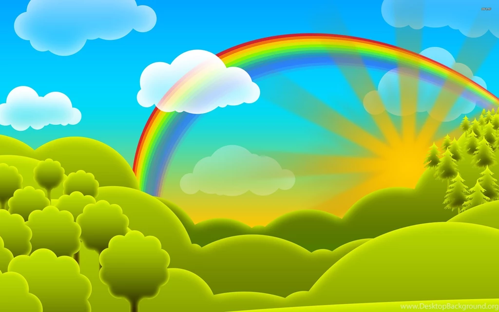 Rainbow Over The Hills Wallpapers   Vector Wallpapers