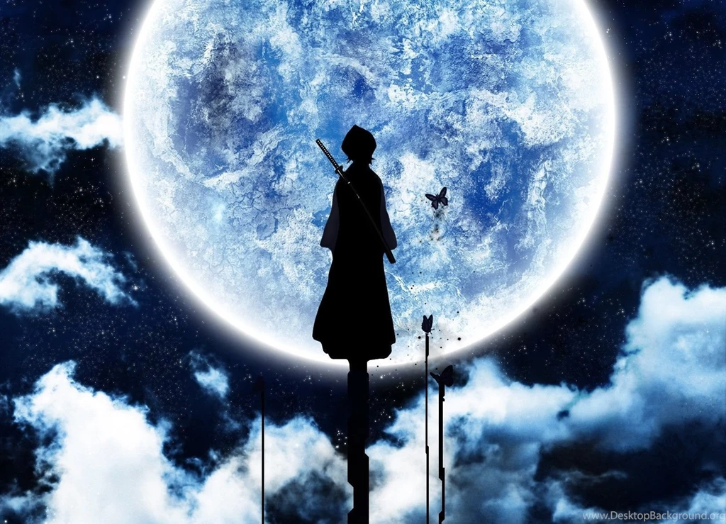 Rukia Bleach Anime Full Moon Night