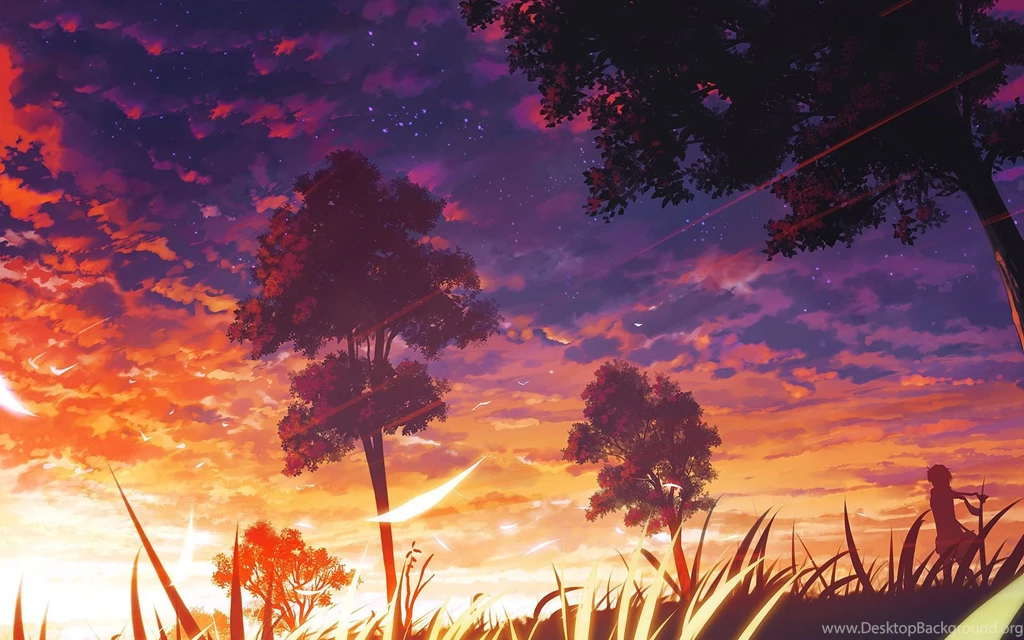 Sunset Anime Girl Wallpapers