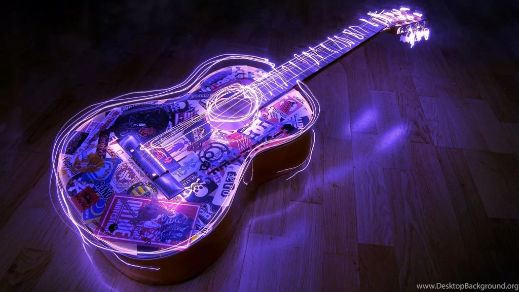 Beautiful Lighting Guitar Wallpapers Image