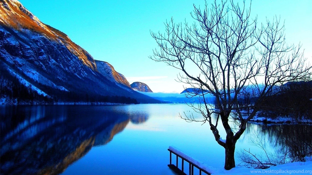 Mountains Landscapes Nature Lone Tree Natural Scenery Pure Blue ...