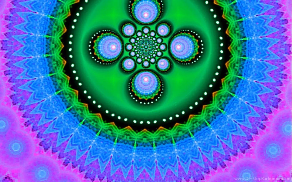 Bright Green Mandala Linda Mann   (