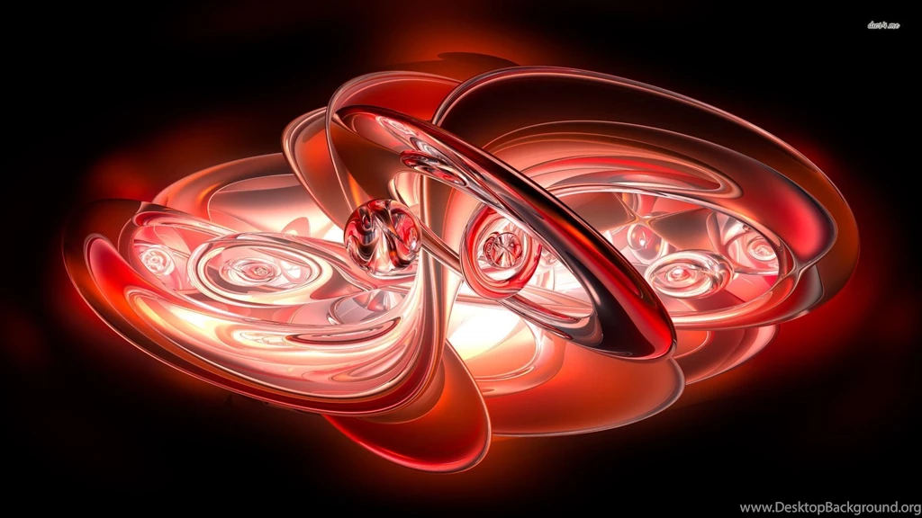 Red Spheres And Waves Wallpapers 3D Wallpapers