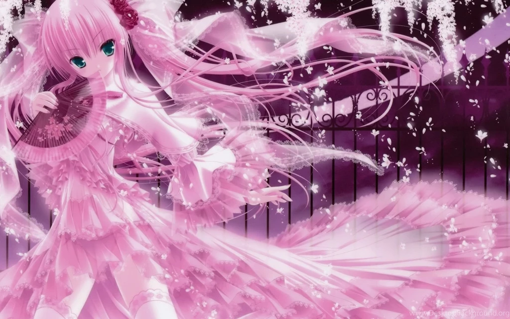 Pink Anime Girl Widescreen Wallpapers