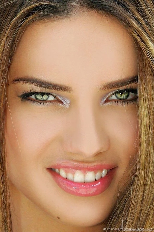 Download Adriana Lima Brick Wall Wallpapers For iPhone 4